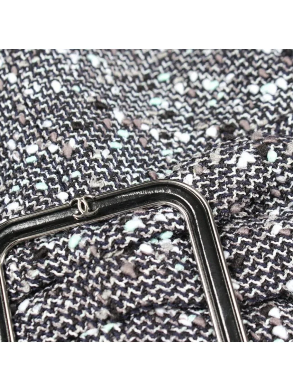 Chanel Dress CC Logo Tweed Short Sleeve Wool
